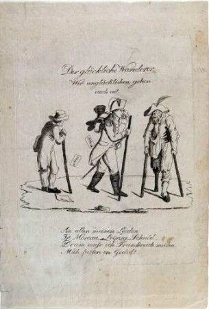 Napoleon-Karikatur: "Der glückliche Wanderer"