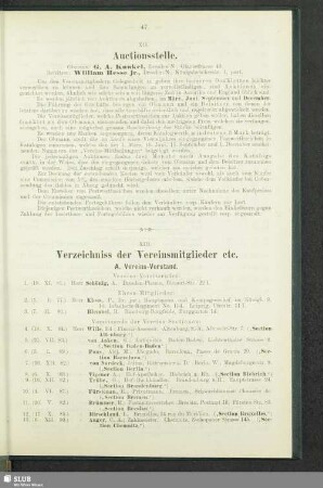 XIII. Verzeichniss der Vereinsmitglieder