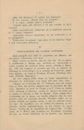 II. Indicationes de varios autores