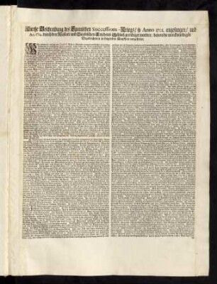 Kurtze historische Beschreibung des Spanischen Successions-Kriegs