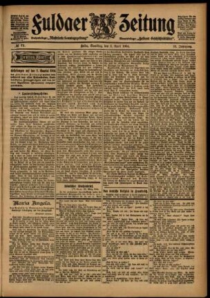 Dritte Ausgabe vom Samstag, den 02. April 1904.