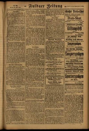 Zweite Ausgabe vom Freitag, den 22. April 1921.