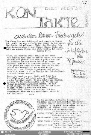 1988,März: Kontakte : Informations-Rundbrief des Jugendpfarramts Leipzig