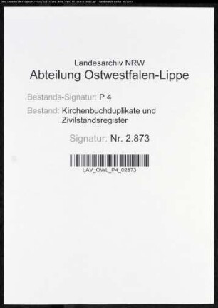 Zivilstandsregister der Munizipalität Soest (GHT 1811). (Gemeinde: Munizipalität Kreis Soest)