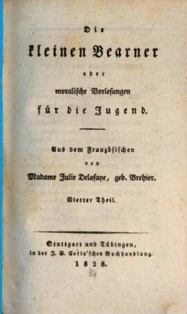 Die kleinen Bearner oder moralische Vorlesungen für die Jugend, 4