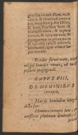 Caput VIII, De Hominibus corruptis.