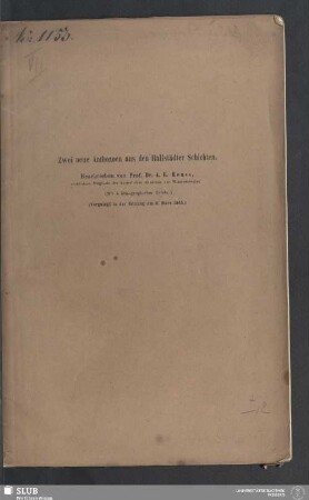 Zwei neue Anthozoen aus den Hallstädter Schichten : vorgelegt in der Sitzung am 9. März 1865