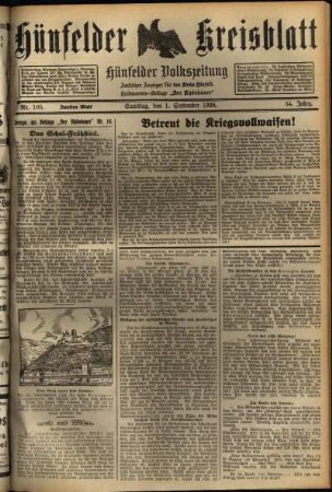 Zweite Ausgabe vom Samstag, den 01. September 1928.