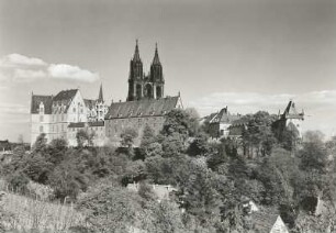 Meißen. Burgberg mit Dom und Albrechtsburg von Nordwest