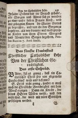 Das fünffte Haubtstuck Christlicher Catholischer Lehr. Von der Christlichen Gerechtigkeit.