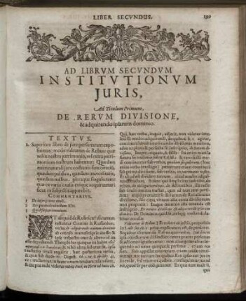 Ab Librum Secundum Institutionum Juris.