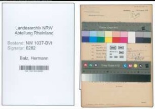 Entnazifizierung Hermann Balz , geb. 04.06.1905 (Baecker)