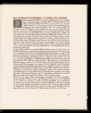 Die Schriftgiesserei C. F. Rühl in Leipzig