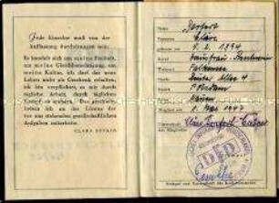 Mitgliedsbuch des DFD - Personenkonvolut