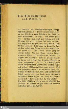Eine Elbdampferfahrt nach Mühlberg
