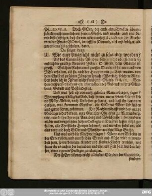 III. Wie euer Angesicht nicht zu schanden worden?