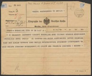 Telegramm an Ferruccio Busoni : 26.09.1905