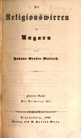 Die Religionswirren in Ungarn, 2. Der Reichstag 1843/44