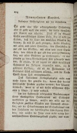 Neunzehntes Kapitel. Robinsons Mißhelligkeiten mit den Orthodoxen.