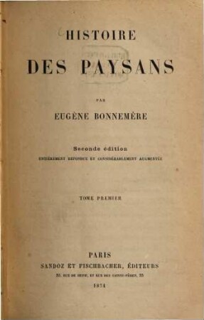 Histoire des paysans, 1