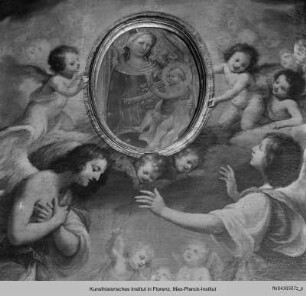 Maria mit dem Kinde verehrt von Engeln - Maria mit d. Kinde verehrt v. Engeln
