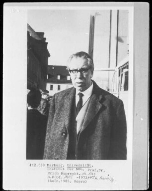 Erich Ruprecht, 1965-1972 Professor der Neueren Deutschen Literatur in Marburg