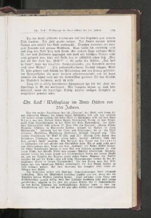 Wolfsplage im Amte Hütten vor 250 Jahren.