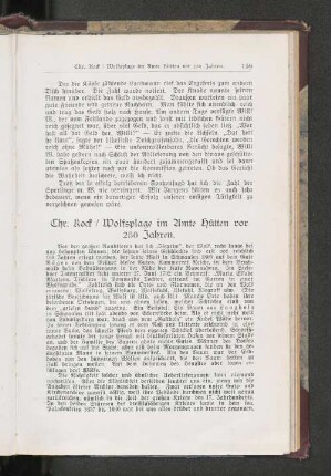 Wolfsplage im Amte Hütten vor 250 Jahren.
