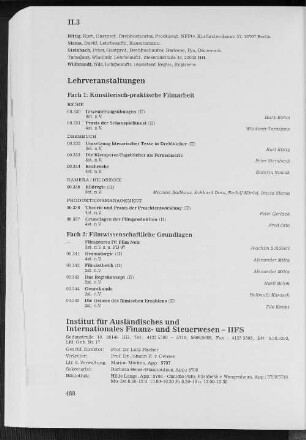 Institut für Ausländisches und Internationales Finanz- und Steuerwesen - IIFS