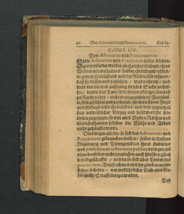 Caput XIV. Von Advocaten und Procuratoren.