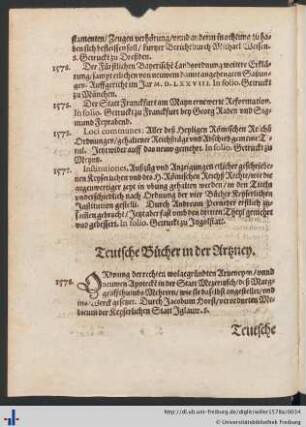 Teutsche Bücher in der Artzney.