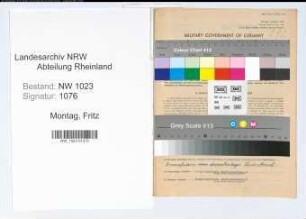 Entnazifizierung Fritz Montag , geb. 25.01.1891 (Lehrer)