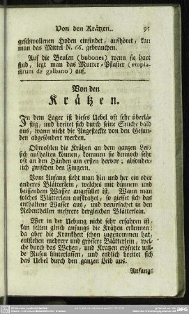 Von den Krätzen