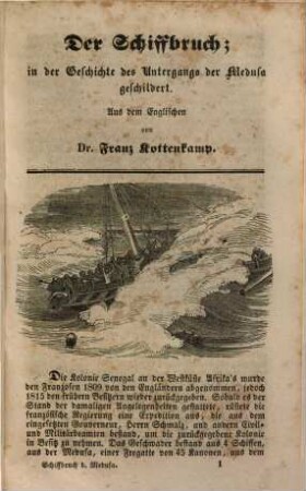Der Schiffbruch : in der Geschichte des Untergangs der Medusa geschildert