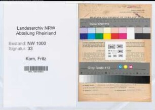 Entnazifizierung Fritz Korn, geb. 04.09.1892 (Kaufm.Angest.)
