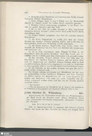 928. [1760], Oktober 23. Wittenberg