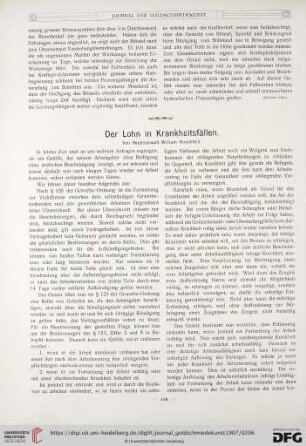 Der Lohn in Krankheitsfällen