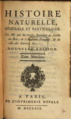Histoire naturelle générale et particulière, 9