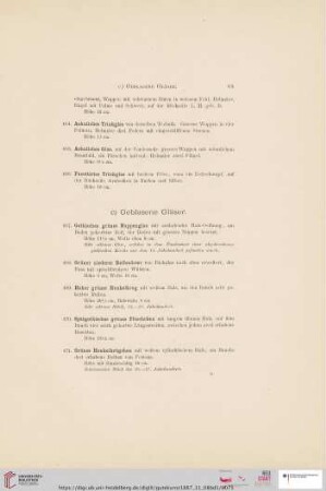 c) Geblasene Gläser (Nr. 467 - 504)