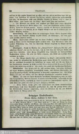 Leipziger Stadttheater - Doctor Wespe, Lustspiel in fünf Acten