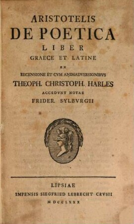Aristotelis De Poetica Liber : Graece Et Latine
