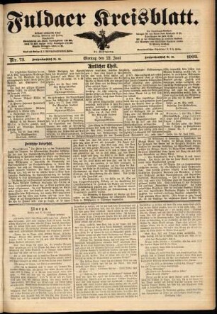 Ausgabe vom Montag, den 22. Juni 1903.