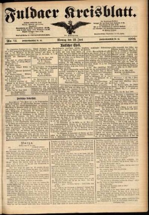Ausgabe vom Montag, den 22. Juni 1903.
