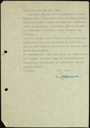 Sekretariat z.H. von Frl. Sanner...