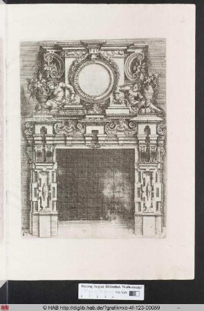 [Kamin mit leerer runder Kartusche. Band II.]