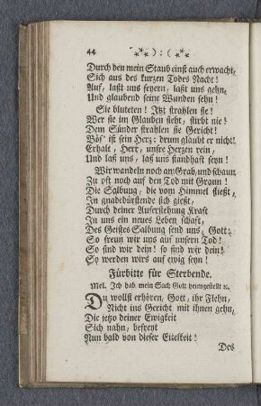 Fürbitte für Sterbende.