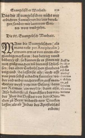 Die 85. Evangelisch Warhait.