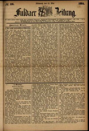 Ausgabe vom Mittwoch, den 21. Mai 1884.