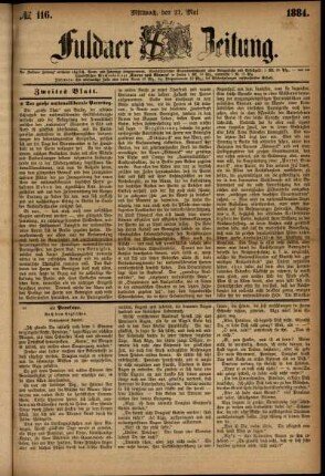 Ausgabe vom Mittwoch, den 21. Mai 1884.