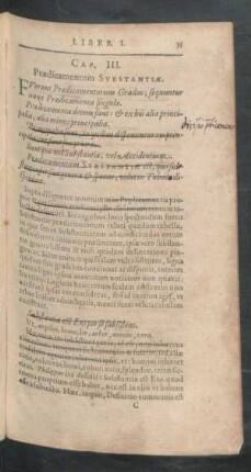 Cap. III. Praedicamentum Substantiae